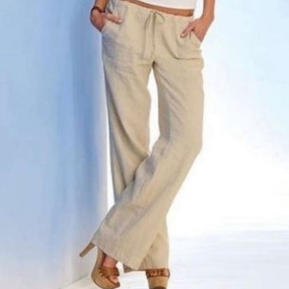 LONDONJEAN Women's Tan Wide Leg Pants
